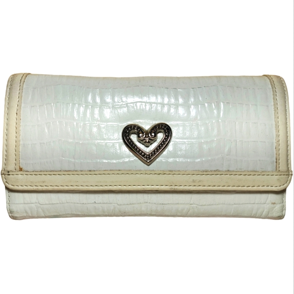 White Lizard Patterned Trifold Wallet - image 1